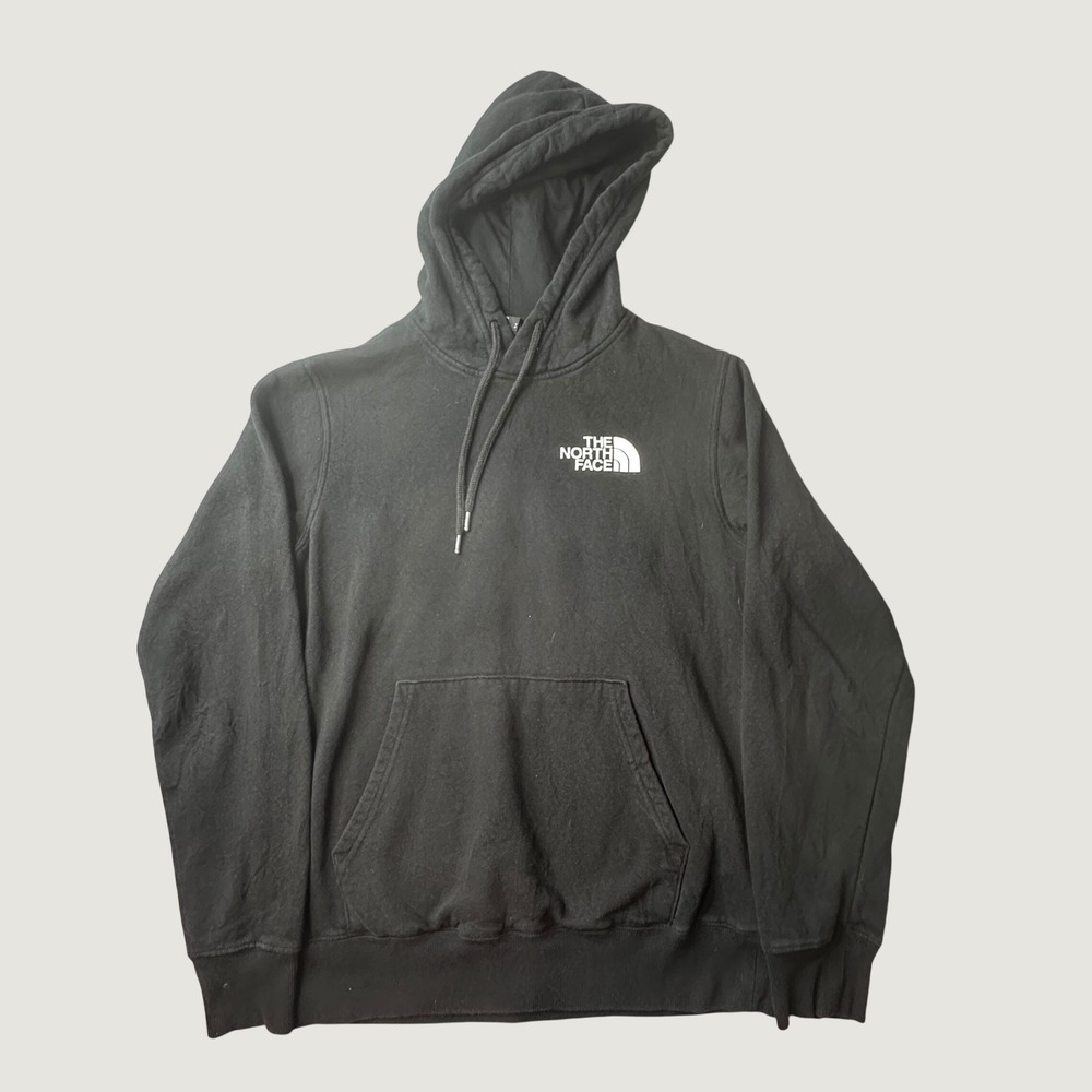 The North Face Hoodie Mens Small A7UNS Black Box Logo Graphic Pullover Fleece
